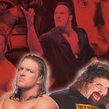 Triple h and cactus jack€™s street fight featured multiple chair shots to the head, blading, handcuffed beatings, barbed wire, bumps on the floor, wounds from a wooden pallet, and thumbtacks. Royal Rumble Rewind 2000 The Rock Controversy Cageside Seats