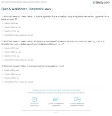 Questions and answers about folic acid, neural tube defects, folate, food fortification, and blood folate concentration. Quiz Worksheet Newton S Laws Study Com