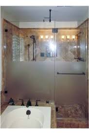 Frosted Middle Shower Door With Temporary Window Film Glass Shower Doors Shower Doors Master Bathroom Shower