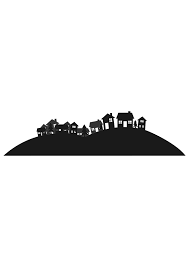 Village Houses On Hill Silhouette Free Svg File Svgheart Com