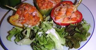 Recette De Poivrons Farcis Au Saumon Recette Recette Poivron Farci Poivrons Farcis Recette