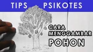 Untuk menggambar pohon, gambarlah pohon dengan sempurna mulai dari dahan, batang, ranting, daun, akar, serta buah seperti pohon nangka, mangga, jambu atau lainnya. Cara Menggambar Pohon Mangga Tes Psikotes Gambar Pohon