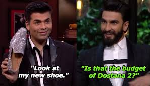 When He Made More Fun Of Karan S Taste In Shoes Bollywood Funny Koffee With Karan Ranveer Singh