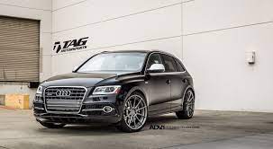 Bold Black Audi Sq5 Sitting Low On Aftermarket Rims By Adv1 Black Audi Audi Audi Cars