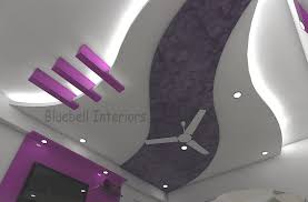 In addition to ceiling texture that you can actually make by yourself, you can also use texture paints to give wonderful concept for your ceiling. False Ceiling Design In Girls Bedroom Wavy Pattern Purple Beams Texture Paint In Ceiling Ceiling Design House Ceiling Design False Ceiling Design