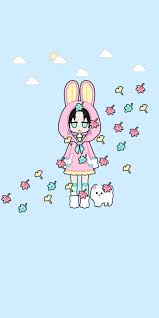Pink Yellow And Mint Green Fall Bunny Girl A Bit Sweaty In 2020 Bunny Girl Games For Girls Pastel