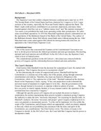 Mcculloch V Maryland Constitutional Rights Foundation