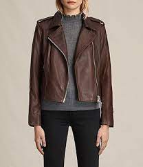 Allsaints Coniston Leather Biker Jacket In Bordeaux Red Modesens Biker Jacket Outfit Women Jacket Outfit Women Leather Jackets Women