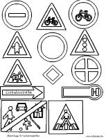 Ausmalbild verkehrszeichen in deutschland beginn eines verkehrsberuhigten bereichs ausmalbilde. Verkehrsschilder Malvorlagen Coloring And Malvorlagan