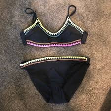 Xhilaration Black And Neon Bikini Size M