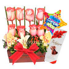 Globos feliz cumpleaños metálicos para gas helio 50 pz. Arreglo Rosas Rojas Globo De Cumpleanos Regala Rosas A Domicilio