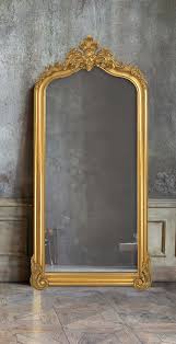 Large Gold Leaning Mirror With Intricate Detail In Regal Style Large Antique Mirror Large Gold Mirror Mirror