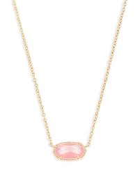 Elisa Gold Pendant Necklace In Peach Pearl Gold Pendant Rose Gold Pendant Necklace Gold Pendant Necklace