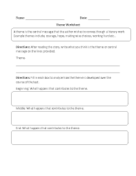 Theme Worksheets Identifying And Development Reading Literature School Worksheets Common Core Reading