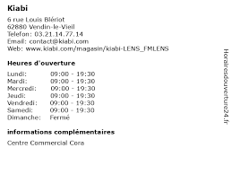 Accédez à l'adresse, au numéro de téléphone et aux horaires d'ouvertures ainsi qu'au. á… Kiabi Horaires D Ouverture 6 Rue Louis Bleriot A Vendin Le Vieil