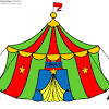 Coloriage un clown qui vend des ballon; 1