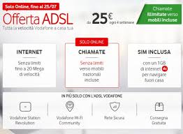 Vodafone Adsl Chiamate Illimitate E Navigazione Fino A 20 Mega A 25 Euro Cellulari It