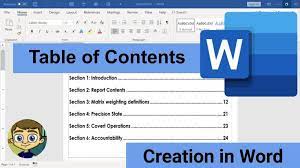 Creating A Table Of Contents In Microsoft Word Table Of Contents Microsoft Microsoft Word