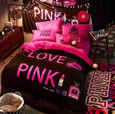 Find More Bedding Sets Information About Love Pink Vs Soft Bedspread Enchanting Print Duvet Cover Queen Bedding Set Pillowca Edredones Modernos Camas Edredones