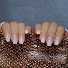 Keep pink ombré nails simple. Coffin Medium Length Pink Ombre Nails Nail And Manicure Trends