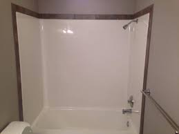 Neat Way To Customize Your Fiberglass Shower Outline It With A Nice Tile Border Installed By Colort Fiberglass Shower Diy Bathroom Makeover Bathroom Makeover