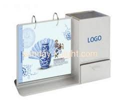 Acrylic Desk Stand Up Calendar Stand With Pen Holder Bhk 029 Brochure Holders Desk Calendar Holder Pen Holders