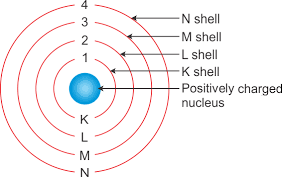 A Draw A Sketch Of Bohrs Model Of An Atom With Three Shells B If K L And M Shell Of An Atom Are Full Then What Would Be The Total Number