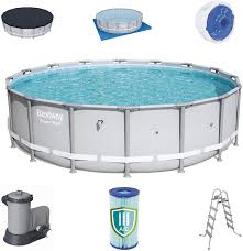 Amazon Com Power Steel 14 X 48 Frame Pool Set Garden Outdoor Above Ground Swimming Pools Bestway Steel Frame