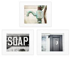 Discover how art and wall decor can add interest and personality to your home. Amazon Com Rustic Farmhouse Bathroom Wall Decor Set Of 3 Photography Prints Not Framed Country Bath Art In Black Teal Aqua And Blue 3 5x7 Prints Only Handmade Products