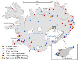 Volcano map is a map area. Environmental Pressure From The 2014 15 Eruption Of Bardarbunga Volcano Iceland Geochemical Perspectives Letters