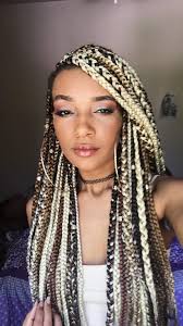 Black Blonde And Burgundy Box Braids Pin On Hair Skin And Cosmetics