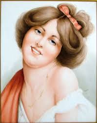 NORM KELLEY Hand Painted Portrait of Evelyn Nesbit "gibson Girl"