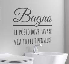 The Place To Wash Away All Thoughts Bathroom Sticker Text Italian Decoration Adesivi Adesivi Murali Bagno