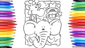 Here are fun free printable monkey coloring pages for children. Animals Coloring Pages Learn How To Color Monkey Elephant And Giraffe Colouring Videos For Kids Youtube