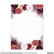 Fall Marsala Blush Peony Wedding Invitations Zazzle Com Flower Wedding Invitation Peony Wedding Invitations Floral Invitation