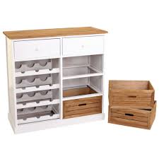 Mendler Etagere A Vin Hwc B96 Commode Meuble Pour 12 Bouteilles Avec Tiroirs Style Campagne 86x87x37cm Etagere De Cuisine Rue Du Commerce