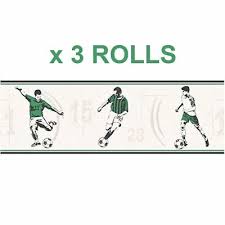 Green geometric digital wallpaper, white concrete building, 3d abstract. Home Furniture Diy Green Black Off White Football Wallpaper Border Carousel Soccer Kids Childrens Wallpaper Accessories