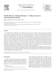 Health Effects Of Viewing Landscapes Landscape Types In Environment Environmental Psychology Environment Landscape
