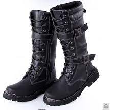 Autumn And Winter Style Hot Korean Fashion Men S Pu Leather High Top Boots Motorcycle Boots Military Boots Sabatons In Boots From Shoes On