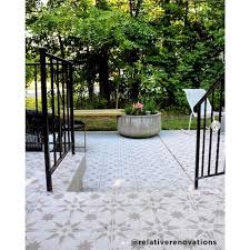Jewel Tile Stencil Geometric Cement Tile Stencil For Etsy In 2020 Outdoor Tile Patio Outdoor Tiles Cement Patio