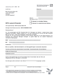 Fillable Online Bkk Deutsche Bank Sepa Lastschriftmandat Mandat F R Wiederkehrende Zahlung Bkk Deutsche Bank Fax Email Print Pdffiller