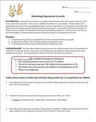 Ecology Activity Modeling Population Growth Ecology Activity Ecology Ap Environmental Science