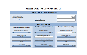 Sample Credit Card Payment Calculator 8 Documents In Excel