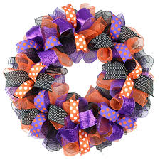 Give your halloween decorations a burst of color by making a deco mesh wreath, or explore a few of the. Amazon Com Halloween Wreath Purple Orange Black Deco Mesh Outdoor Front Door Wreath Polka Dot Handmade