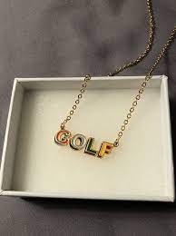 Golf Wang 3d Logo Gold Chain Necklace Mensgoldchainnecklace Gold Chains For Men Mens Jewelry Necklace Gold Chain Bracelet Mens