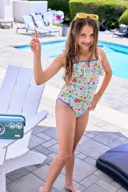 Maggie Preteen One-piece Swimsuit in Seaside Picnic – Hermoza