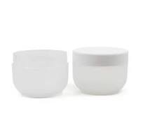 Frosted Plastic Jar, White Cap & Gasket, 200 ml