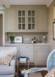 Transitional Living Room Boasts Neutral Built In Bar Transitional Living Rooms Home Wet Bar