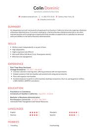 business administration resume sample