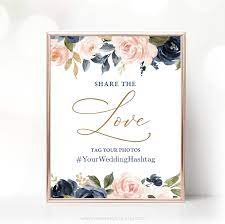 Share The Love Hashtag Sign Printable Wedding Hashtag Sign Etsy Wedding Hashtag Sign Wedding Invitations Printable Templates Wedding Favor Printables